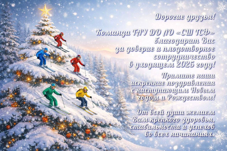 ГАУ ДО ЛО «СШ ГСФ» от всего сердца поздравляет тренеров-преподавателей, спортсменов, родителей и друзей нашей спортивной школы с наступающим Новым годом!